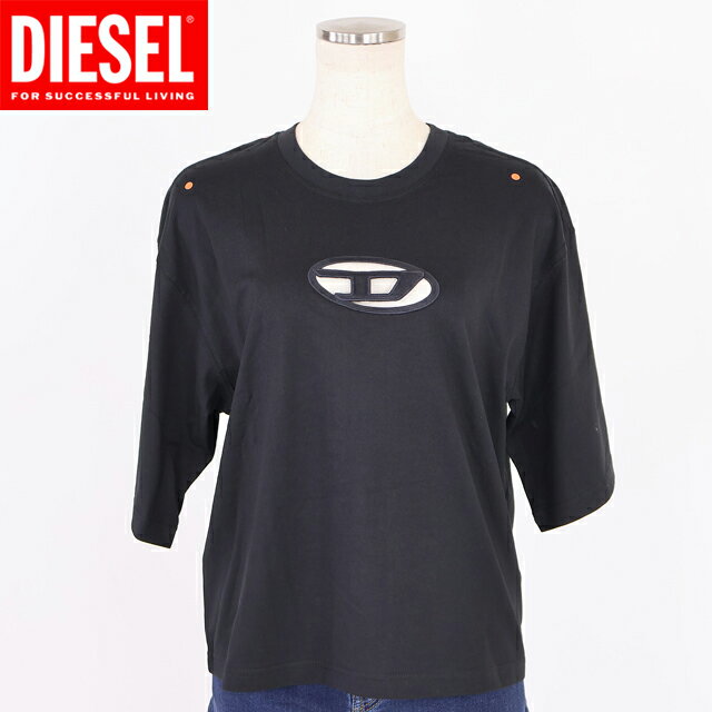 乐天商城 - ディーゼル（DIESEL）レディース 訳あり 半袖Tシャツ ブラック系 T-ROWY D刺繍カットアウト半袖Tシャツ （サイズ/XS/S）*cl0031