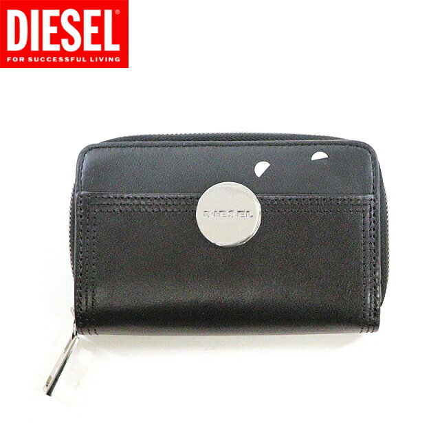 ディーゼル 財布（レディース） ディーゼル（DIESEL）レディース 訳あり 二つ折り財布（小銭入れあり） ブラック系 　レザー使い （サイズ/UNI）*cl3055