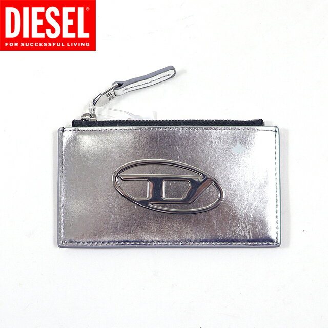 ディーゼル 定期入れ メンズ ディーゼル（DIESEL）レディース 訳あり カードケース シルバー系 　レザー使い コインケース付き （サイズ/UNI）*cl3140