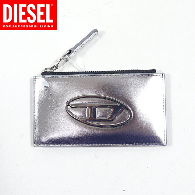 ディーゼル 定期入れ メンズ ディーゼル（DIESEL）レディース 訳あり カードケース シルバー系 　レザー使い コインケース付き （サイズ/UNI）*cl3141