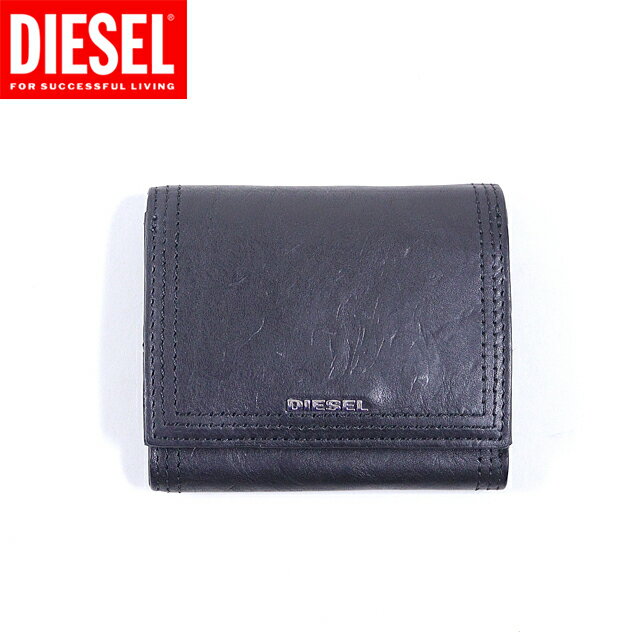 ディーゼル 財布（レディース） ディーゼル（DIESEL）レディース 訳あり 二つ折り財布（小銭入れあり） ブラック系 　レザー使い 三つ折り （サイズ/UNI）*cl3145