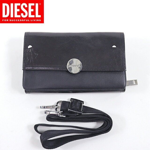 ディーゼル 財布（レディース） ディーゼル（DIESEL）レディース 訳あり 長財布（小銭入れあり） ブラック系 　レザー使い お財布ショルダー （サイズ/UNI）*cl3170