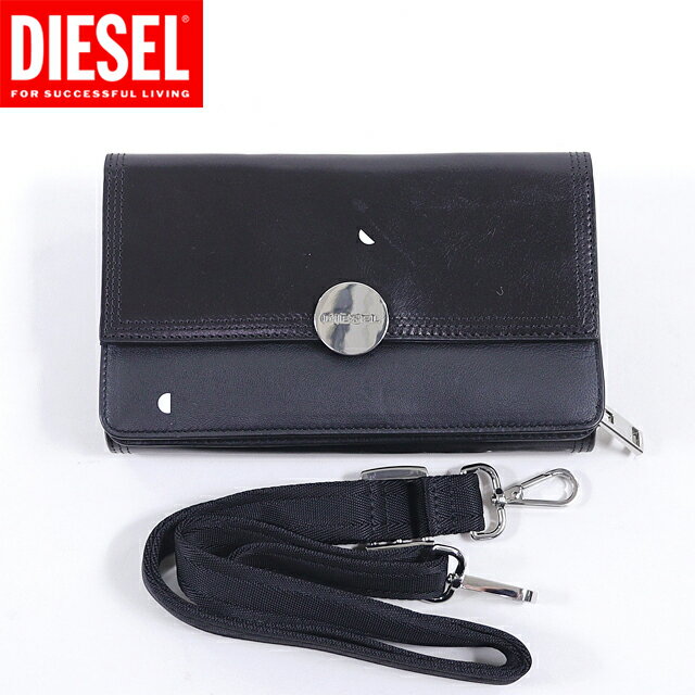 ディーゼル 財布（レディース） ディーゼル（DIESEL）レディース 訳あり 長財布（小銭入れあり） ブラック系 　レザー使い お財布ショルダー （サイズ/UNI）*cl3172