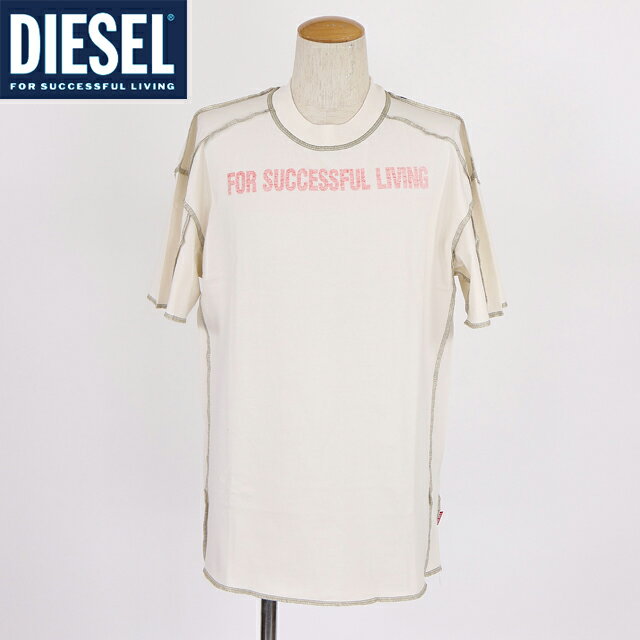 樂天商城 - ディーゼル（DIESEL）メンズ 訳あり Tシャツ 半袖 ホワイト系 T-CRAOR スラッチデザインプリント半袖Tシャツ （サイズ/S/M/XL）*cm0008