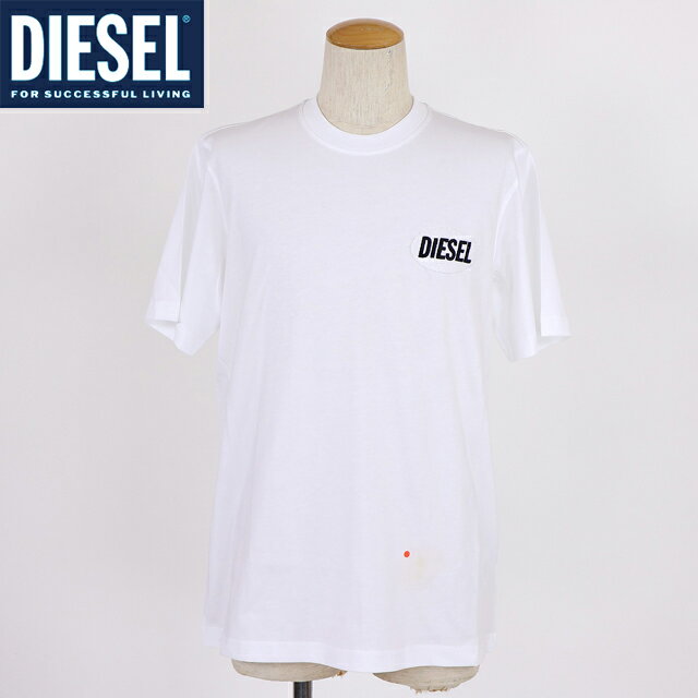 樂天商城 - ディーゼル（DIESEL）メンズ 訳あり Tシャツ 半袖 ホワイト系 T-JUST-SMALL-CREW パイルロゴポイント半袖Tシャツ （サイズ/M/L）*cm0009