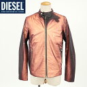 ディーゼル ライダースジャケット メンズ ディーゼル（DIESEL）メンズ 訳あり ブルゾン ブラック系 　ライダースジャケット風 裾にロゴマーク ひどい色落ち （サイズ/46）*cm0015