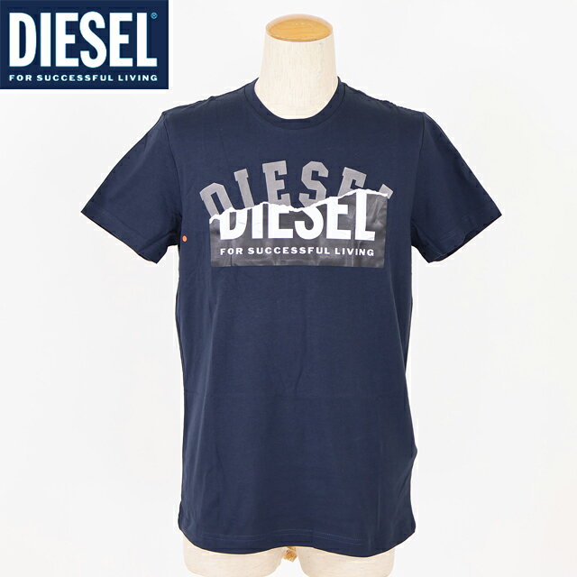 乐天商城 - ディーゼル（DIESEL）メンズ 訳あり Tシャツ 半袖 ネイビー系 T-DIEGONEWSURERCUTY ロゴ半袖Tシャツ （サイズ/M）*cm0018