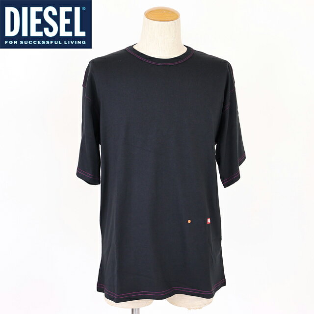 乐天商城 - ディーゼル（DIESEL）メンズ 訳あり Tシャツ 半袖 ブラック系 T-BOXT-R18 カラーステッチ×プリント半袖Tシャツ （サイズ/S）*cm0020