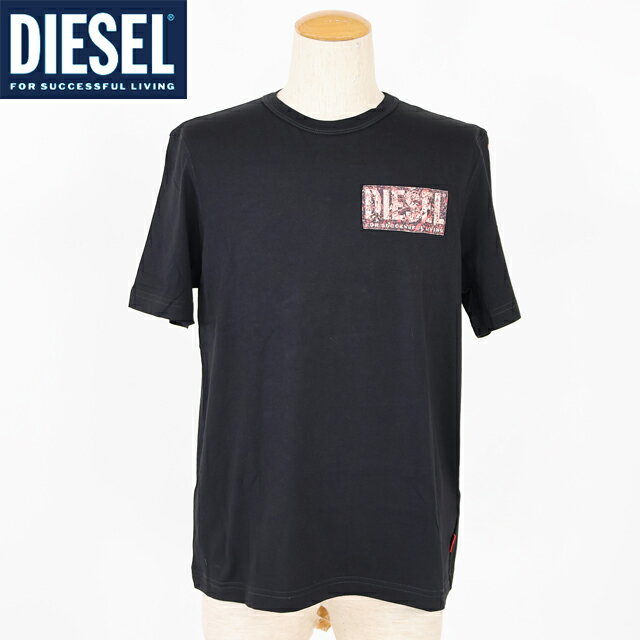 乐天商城 - ディーゼル（DIESEL）メンズ 訳あり Tシャツ 半袖 ブラック系 T-ADJUST R19 ロゴポイント半袖Tシャツ （サイズ/S）*cm0021