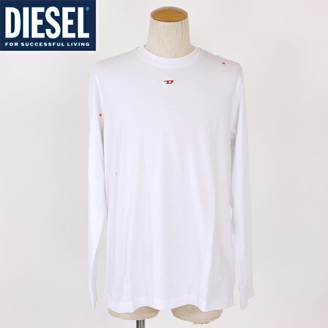 乐天商城 - ディーゼル（DIESEL）メンズ 訳あり Tシャツ 長袖 ホワイト系 T-JUST-LS-D D刺繍ポイントロンT （サイズ/S/L/XL）*cm0039