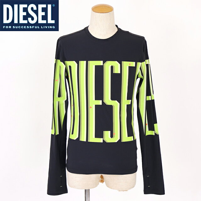 乐天商城 - ディーゼル（DIESEL）メンズ 訳あり Tシャツ 長袖 ブラック系 AMTEE-LAUREN-WT17 ロゴプリントロンT （サイズ/M/L）*cm0045