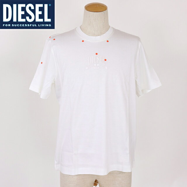 乐天商城 - ディーゼル（DIESEL）メンズ 訳あり Tシャツ 半袖 ホワイト系 T-MADJUST-K1 ラバーロゴポイント半袖Tシャツ （サイズ/S）*cm0053