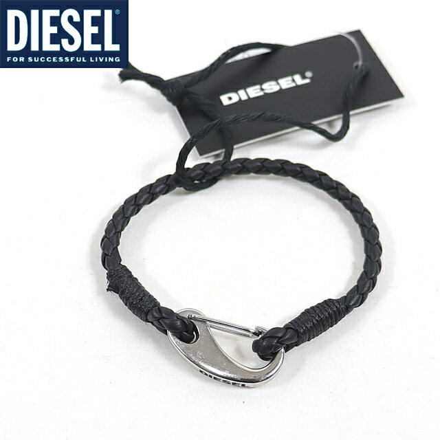 ディーゼル（DIESEL）メンズ 訳あり ブレスレット ブラック系 　ロゴプリント （サイズ/UNI）*cm3005