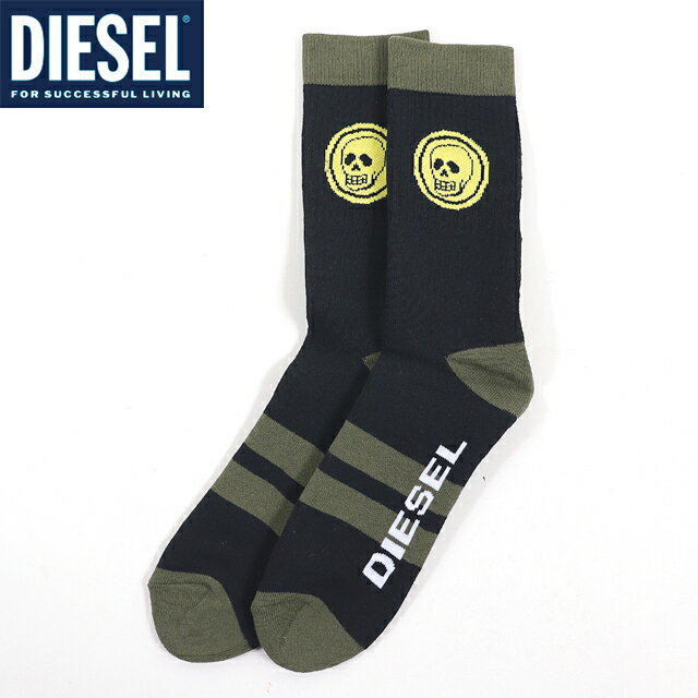 ディーゼル（DIESEL）メンズ 訳あり ソックス・靴下 ブラック系 　スカル柄 （サイズ/M）*cm3056