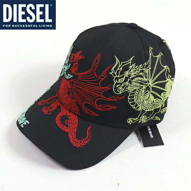 ディーゼル（DIESEL）メンズ 訳あり キャップ・帽子 ブラック系 　刺繍柄 （サイズ/2）*cm3067