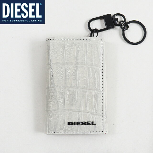 ディーゼル ディーゼル（DIESEL）メンズ 訳あり キーケース ホワイト系 　レザー使い クロコ型押し （サイズ/UNI）*cm3077