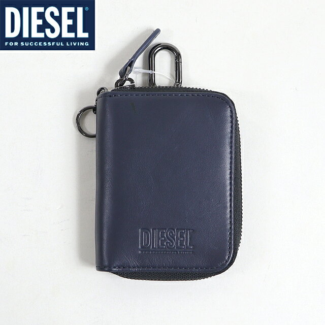 ディーゼル ディーゼル（DIESEL）メンズ 訳あり キーケース ネイビー系 　レザー使い ラウンドジップ （サイズ/UNI）*cm3117