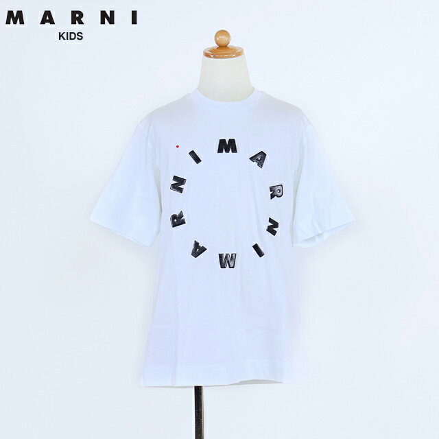 マルニ(MARNI KID)キッズ 訳あり Tシャツ ホワイト系 ロゴシリコンプリントTシャツ (サイズ/8Y)*dd0014