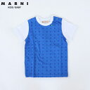 マルニ(MARNI KID)ベビー 訳あり Tシャツ ブルー系 ロゴプリント バイカラーTシャツ (サイズ/18M-24M)*dd0018