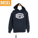 ディーゼル(DIESEL JUNIOR)ジュニア 訳あり パーカー ブラック系 ロゴ発泡プリント プルオーバー (サイズ/6Y)*dk0008
