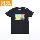 ディーゼル(DIESEL BABY)ベビー 訳あり Tシャツ ブラック系 ロゴペイントプリント (サイズ/24M-36M)*dk0026