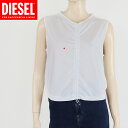 ディーゼル(DIESEL)レディース 訳あり カットソー ホワイト系 DIESEL SPORT 中央絞り (サイズ/XS/M)*dl0021