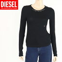 ディーゼル(DIESEL)レディース 訳あり カットソー ブラック系 首元にチェーン付き (サイズ/S)*dl0025
