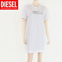 ディーゼル(DIESEL)レディース 訳あり ワンピース ショート ホワイト系 ロゴプリント (サイズ/S)*dl0033