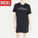 ディーゼル(DIESEL)レディース 訳あり ワンピース ショート ブラック系 ロゴプリント (サイズ/S)*dl0034