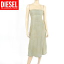 ディーゼル(DIESEL)レディース 訳あり ロングワンピース イエロー系 デニムチューブトップワンピ ラインストーン飾り (サイズ/XS)*dl0038