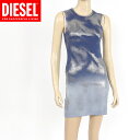 ディーゼル(DIESEL)レディース 訳あり ワンピース ミディアム ブルー系 ノースリーブ ラメ入り イタリア製 (サイズ/S)*dl0040