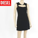 ディーゼル(DIESEL)レディース 訳あり ワンピース ミディアム ブラック系 胸元にカット ロゴプレート (サイズ/M)*dl0042