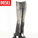 ディーゼル(DIESEL)レディース 訳あり ローライズジーンズ ブラック系 D-BELTY ウオッシュ加工 デザイン切替ブーツカット (サイズ/23)*dl1007