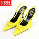 ディーゼル(DIESEL)レディース 訳あり ミュール イエロー系 ロゴポイントレザー ポインテッドドゥ (サイズ/37)*dl2003