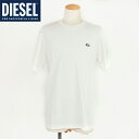 ディーゼル(DIESEL)メンズ 訳あり Tシャツ 半袖 ホワイト系 ロゴ刺繍ポイント クルーネック (サイズ/M)*dm0003