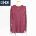 ディーゼル(DIESEL)メンズ 訳あり Tシャツ 長袖 レッド系 ワイン ロゴ刺繍ポイント (サイズ/XXL)*dm0006