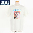 ディーゼル(DIESEL)メンズ 訳あり Tシャツ 半袖 ホワイト系 フロントプリント クルーネック (サイズ/S)*dm0009
