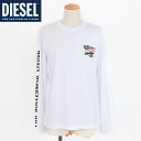 ディーゼル(DIESEL)メンズ 訳あり Tシャツ 半袖 ホワイト系 袖・胸元・背中プリント (サイズ/M/L)*dm0020