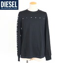 ディーゼル(DIESEL)メンズ 訳あり Tシャツ 長袖 ブラック系 ロゴプリント (サイズ/S/M)*dm0029