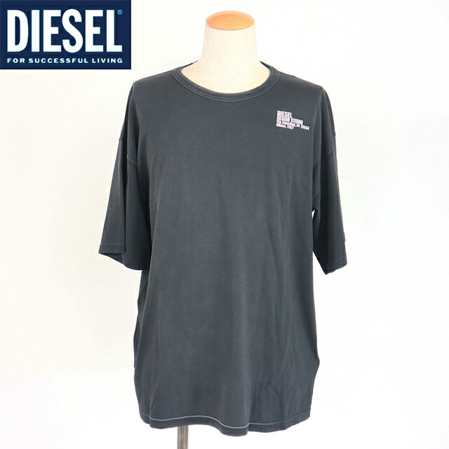 ディーゼル(DIESEL)メンズ 訳あり Tシャツ 半袖 ブラック系 胸元ポイント ヴィンテージ風 (サイズ/S/M/L)*dm0030