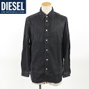 ディーゼル(DIESEL)メンズ 訳あり デニムシャツ 長袖 ブラック系 胸にロゴ刺繍 (サイズ/XS/M/XL)*dm0072