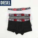 ディーゼル(DIESEL)レディース 訳あり ボクサーパンツ インナー・下着 マルチカラー系 ロゴリブ切替3Pボクサーパンツ(グレー・ホワイト・ブラック) (サイズ/L)*dm3017