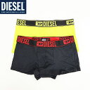 ディーゼル(DIESEL)レディース 訳あり ボクサーパンツ インナー・下着 マルチカラー系 ロゴリブ切替2Pボクサーパンツ(ブラック・イエロー) (サイズ/M/XL)*dm3018