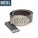 ディーゼル(DIESEL)レディース 訳あり ベルト ブラウン系 ロゴバックルレザーベルト (サイズ/85)*dm3031