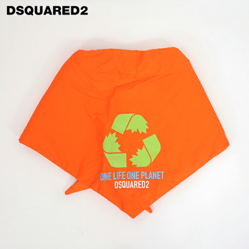 ディースクエアード(DSQUARED2)レディース ストール オレンジ系 ロゴマーク ダウン入り イタリア製 (サイズ/U)*dq0007 ディースクエアード(DSQUARED2)レディース ストール オレンジ系 ロゴマーク ダウン入り イタリア製 (サイズ/U)*dq0007