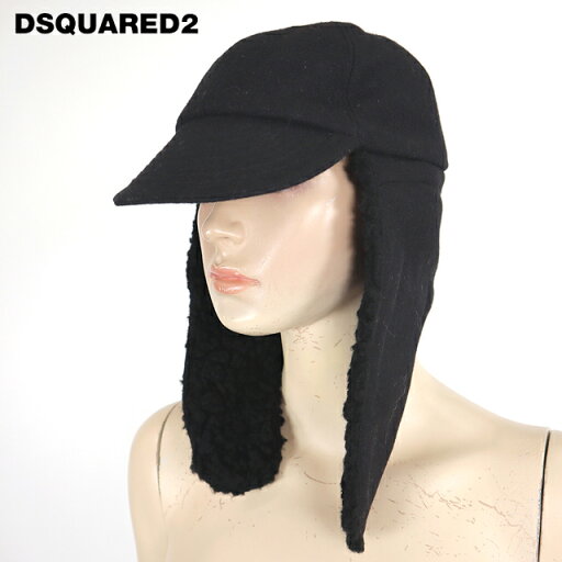 ディースクエアード(DSQUARED2)レディース 帽子 ブラック系 耳当て付き イタリア製 (サイズ/M)*dq0012 ディースクエアード(DSQUARED2)レディース 帽子 ブラック系 耳当て付き イタリア製 (サイズ/M)*dq0012