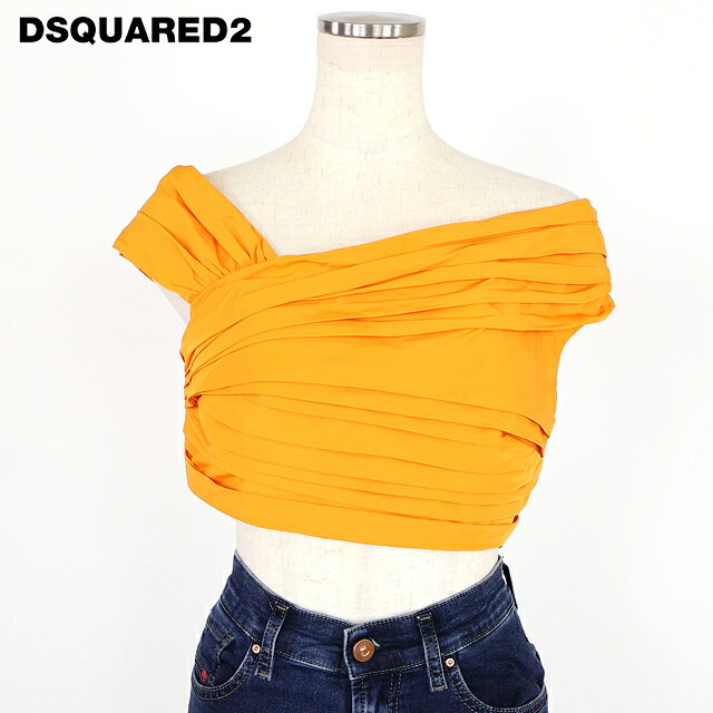 樂天商城 - ディースクエアード（DSQUARED2）レディース ブラウス オレンジ系 　アシメトリーオフショルトップス イタリア製 （サイズ/38）*ds0019