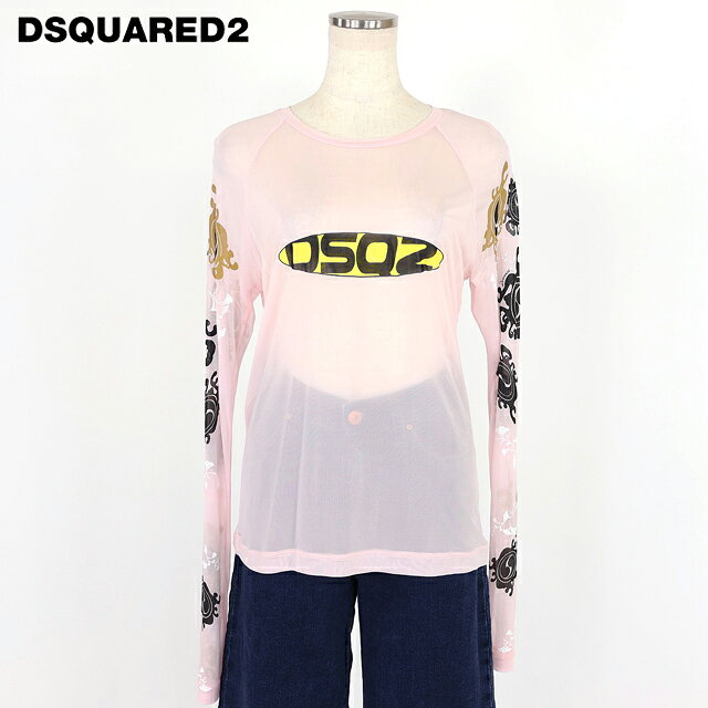 樂天商城 - ディースクエアード（DSQUARED2）レディース ブラウス ピンク系 　ロゴプリントチュールトップス イタリア製 （サイズ/XS）*ds0032