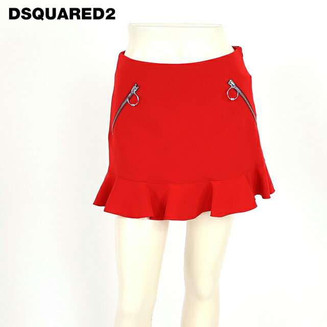 樂天商城 - ディースクエアード（DSQUARED2）レディース ミニスカート レッド系 　ジップデザイントランペットミニスカート イタリア製 （サイズ/36/38）*ds0037
