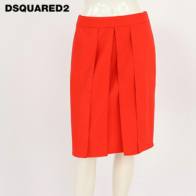 樂天商城 - ディースクエアード（DSQUARED2）レディース ひざ丈スカート レッド系 　センターラップデザインスカート イタリア製 （サイズ/36/38）*ds0053